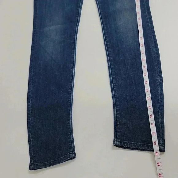 Mother The Looker Flowers From Storm Dark Wash Skinny Jeans Denim Mid Rise - Picture 5 of 14